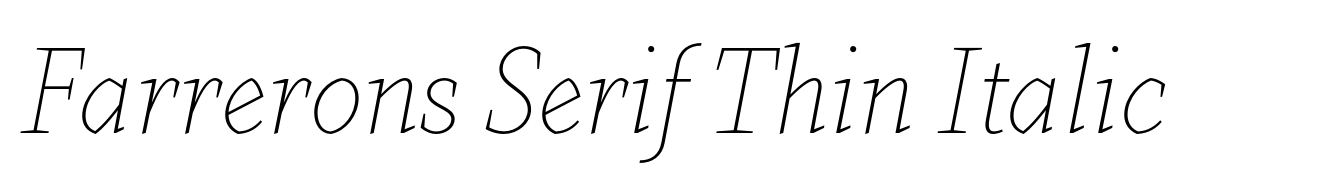 Farrerons Serif Thin Italic